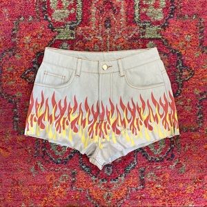 NWOT Rehab Flames Denim Cut Off Short